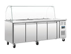Polar Saladette 4 Türen mit Glasaufsatz