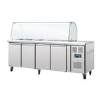 Polar Saladette 4 Türen mit Glasaufsatz