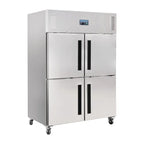 Polar Serie G Gefrierschrank Edelstahl mit geteilten Türen 1200L