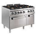 Gasherd Serie 700 - 110/70 mit Elektrobackofen - 6 Kochstellen - 42 kW
