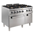 Gasherd Serie 700 - 110/70 mit Elektrobackofen - 6 Kochstellen - 42 kW