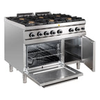 Gasherd Serie 700 - 110/70 mit Elektrobackofen - 6 Kochstellen - 42 kW