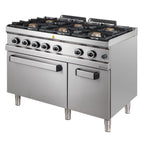 Gasherd Serie 700 - 110/70 mit Elektrobackofen - 6 Kochstellen - 42 kW