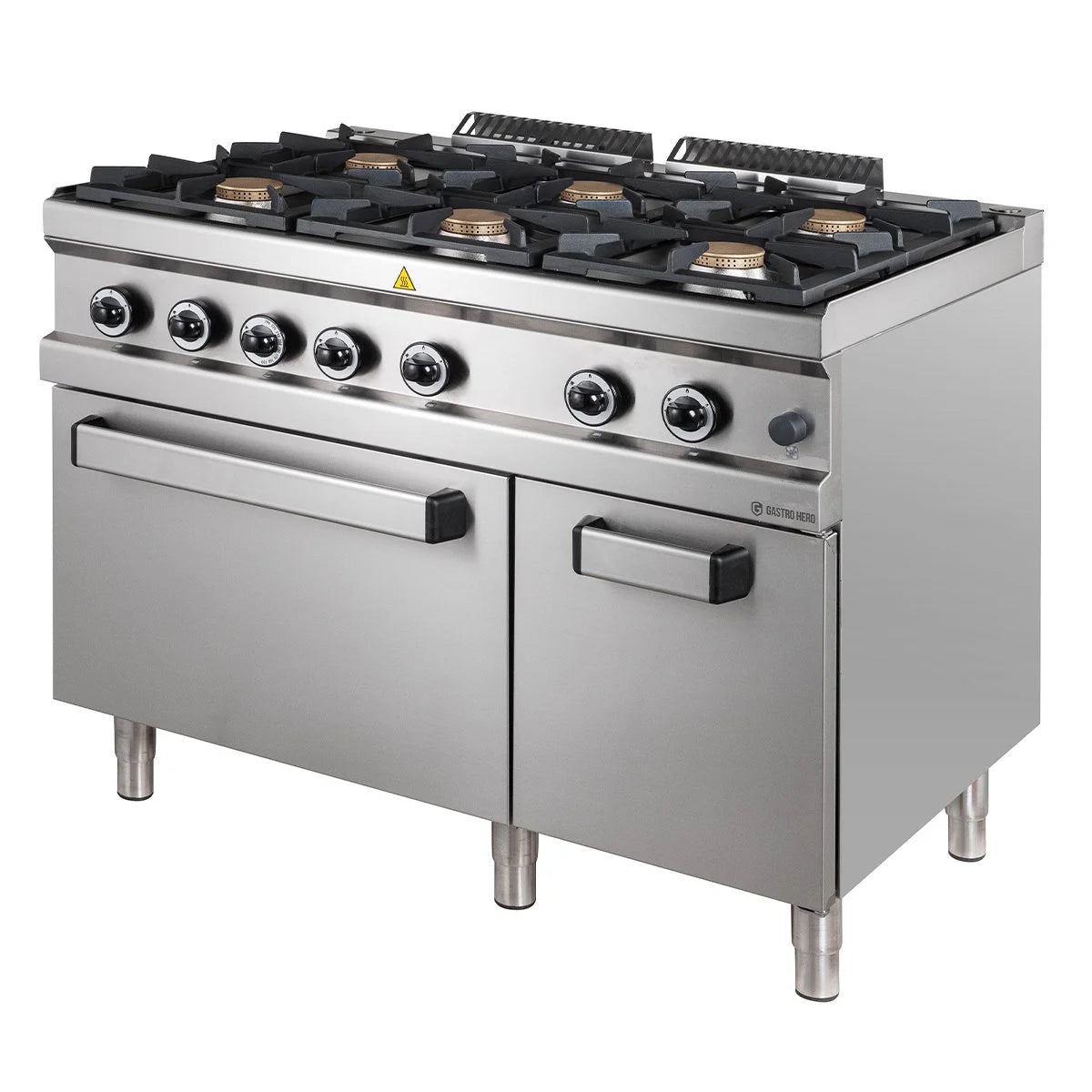Gasherd Serie 700 - 110/70 mit Elektrobackofen - 6 Kochstellen - 42 kW