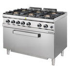 Gasherd Serie 700 - 110/70 mit Gasbackofen - 6 Kochstellen - 42 kW