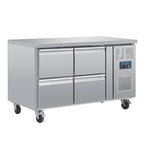 Polar Serie U GN-Kühltisch mit 4 Schubladen 314L