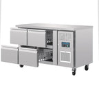 Polar Serie U GN-Kühltisch mit 4 Schubladen 314L