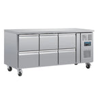Polar Serie U GN-Kühltisch mit 6 Schubladen 465L