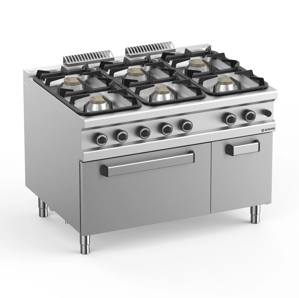 Gasherd  Serie 900 - 120/90 mit Elektrobackofen - 6 Kochstellen - 39 kW