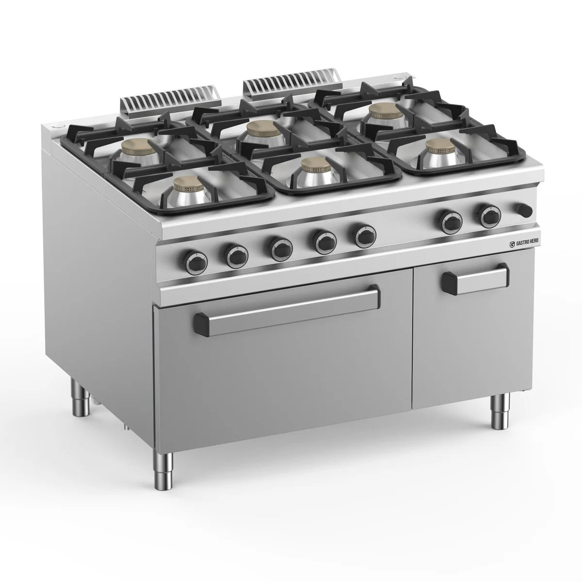 Gasherd  Serie 900 - 120/90 mit Gasbackofen - 6 Kochstellen - 61 kW