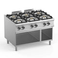 Gasherd  Serie 900 - 120/90 mit offenem Unterbau  - 6 Kochstellen - 33 kW