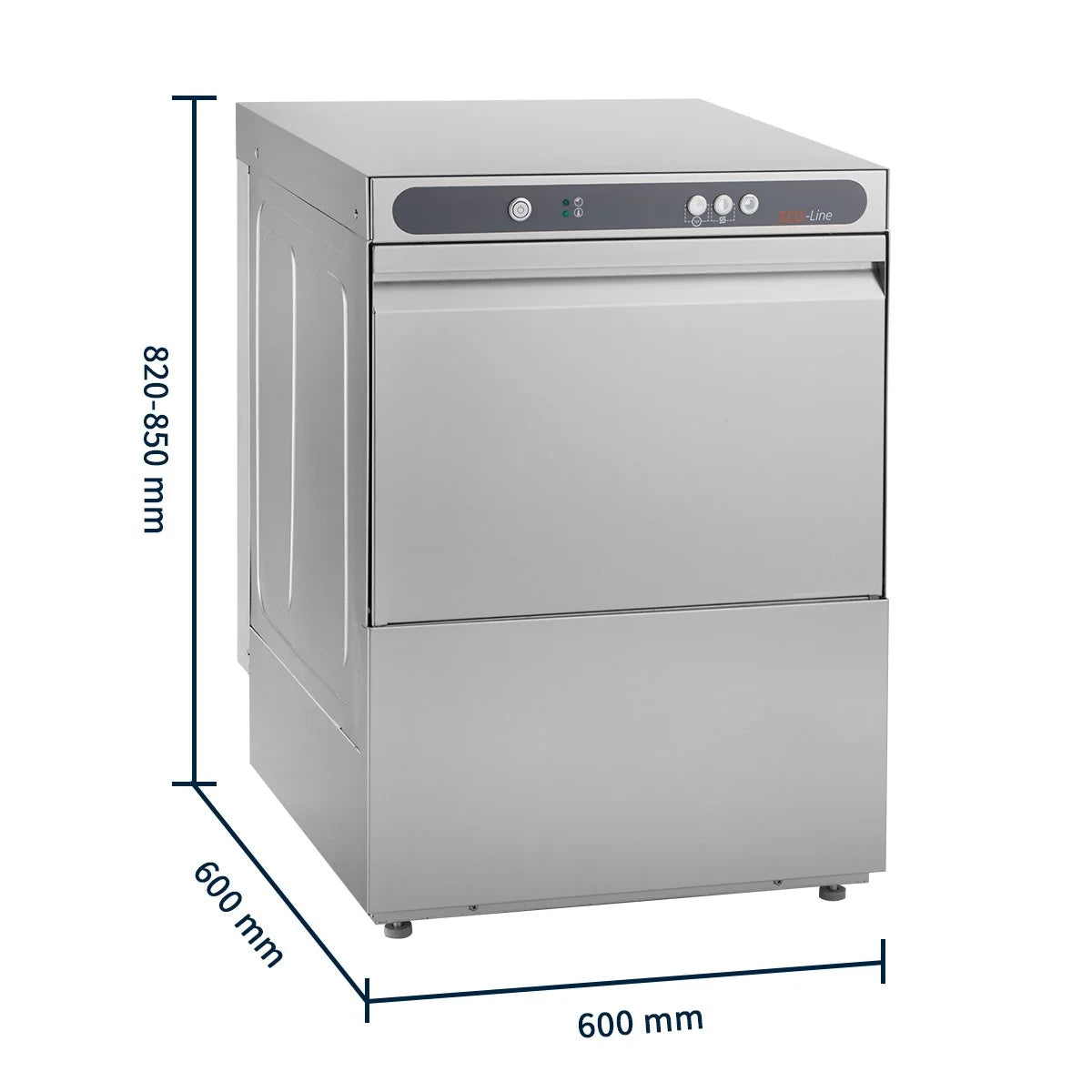 Geschirrspülmaschine ECO 50x50 cm Korbmaß, mit Reiniger- & Klarspüldosierer, mit Ablaufpumpe & Enthärter, Made in Europe, 400 Volt