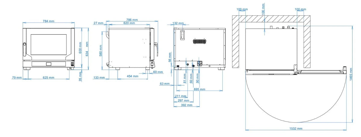 Tecnoeka Digitaler Elektro-Konvektionsofen mit Dampf EKF 411 D AL UD