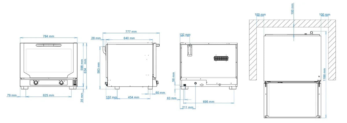 Tecnoeka Elektrischer Umluft-Konvektionsofen 600x400 mm