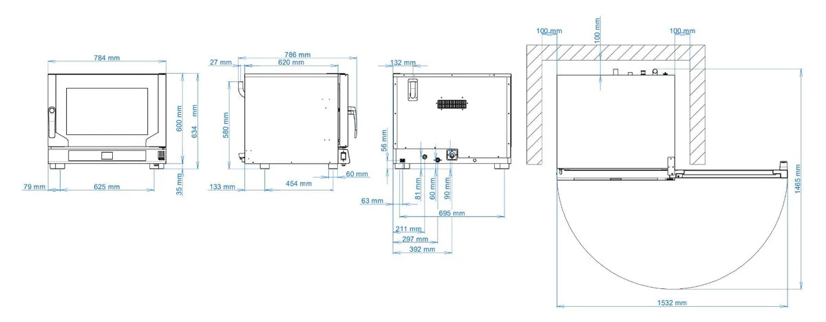 Tecnoeka Digitaler Elektro-Konvektionsofen 600 x 400 EN mit Dampf