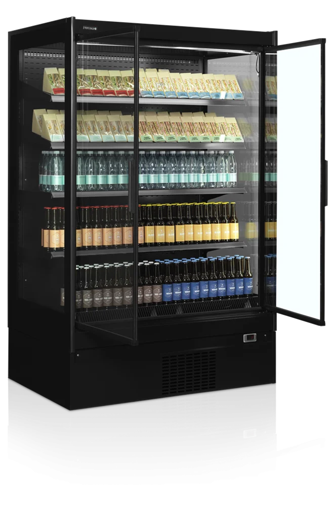 Tefcold Supermarkt Wandkühlregal Multideck EXTRA1250CD schwarz