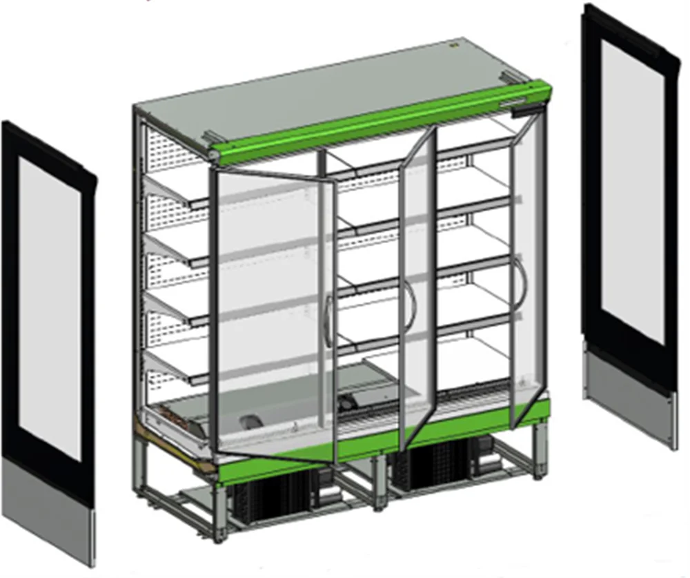 Tefcold Supermarkt Wandkühlregal Multideck EXTRA1250CD schwarz