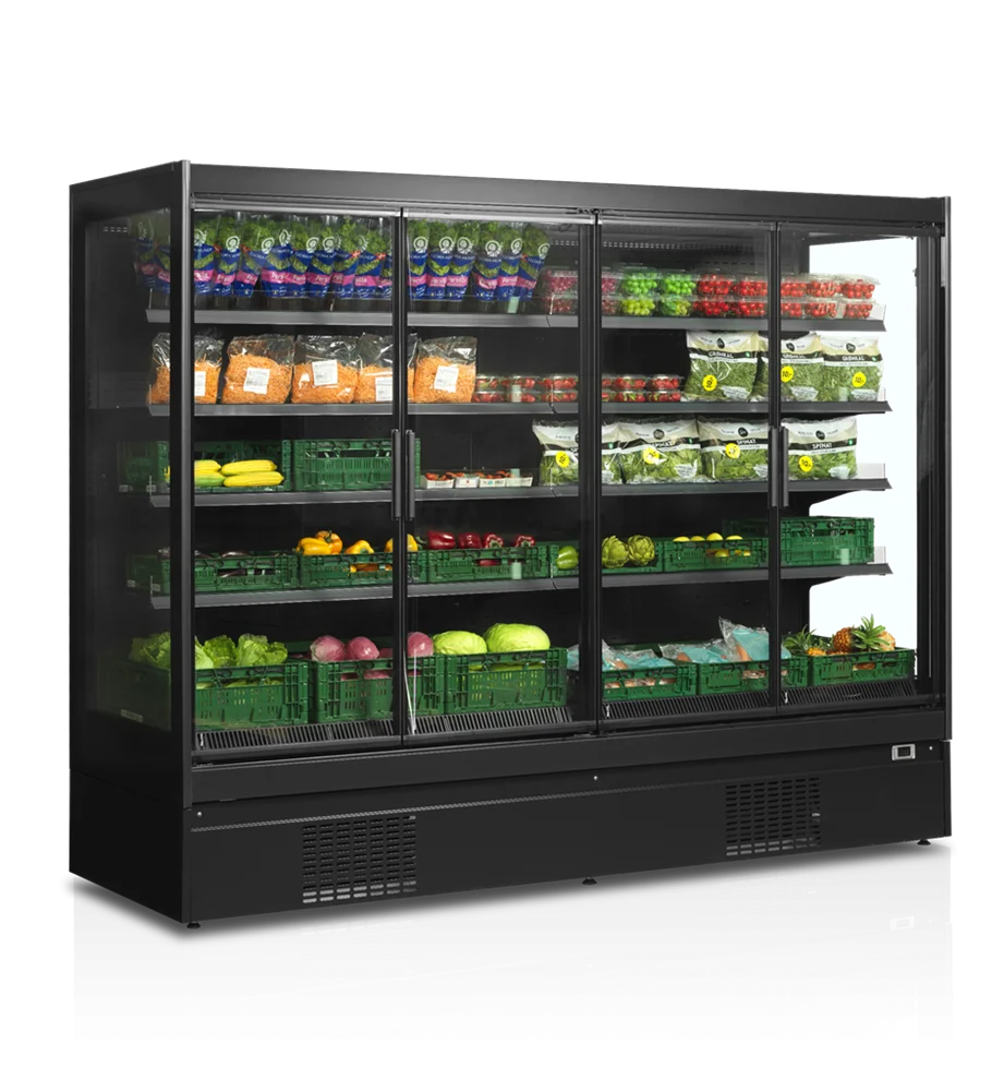 Tefcold Supermarkt Wandkühlregal Multideck EXTRA2500CD schwarz