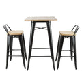 Bolero Bistro Bartisch mit Holzplatte schwarz