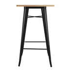 Bolero Bistro Bartisch mit Holzplatte schwarz