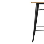 Bolero Bistro Bartisch mit Holzplatte schwarz