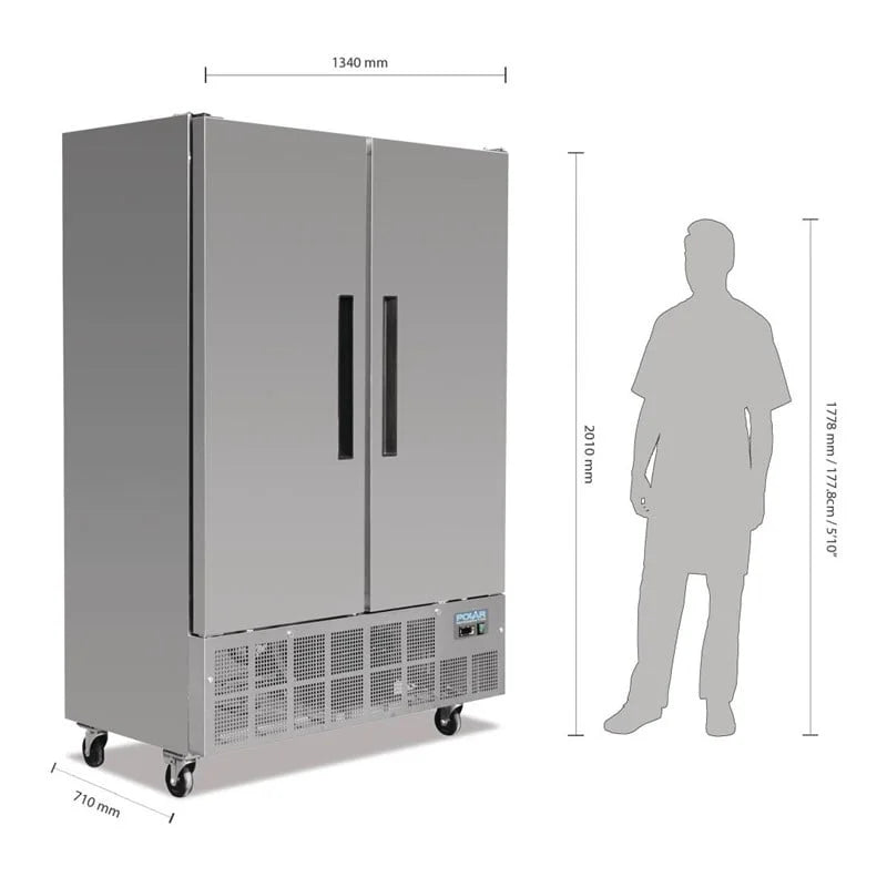Polar Serie G Slimline Gefrierschrank Edelstahl 960L