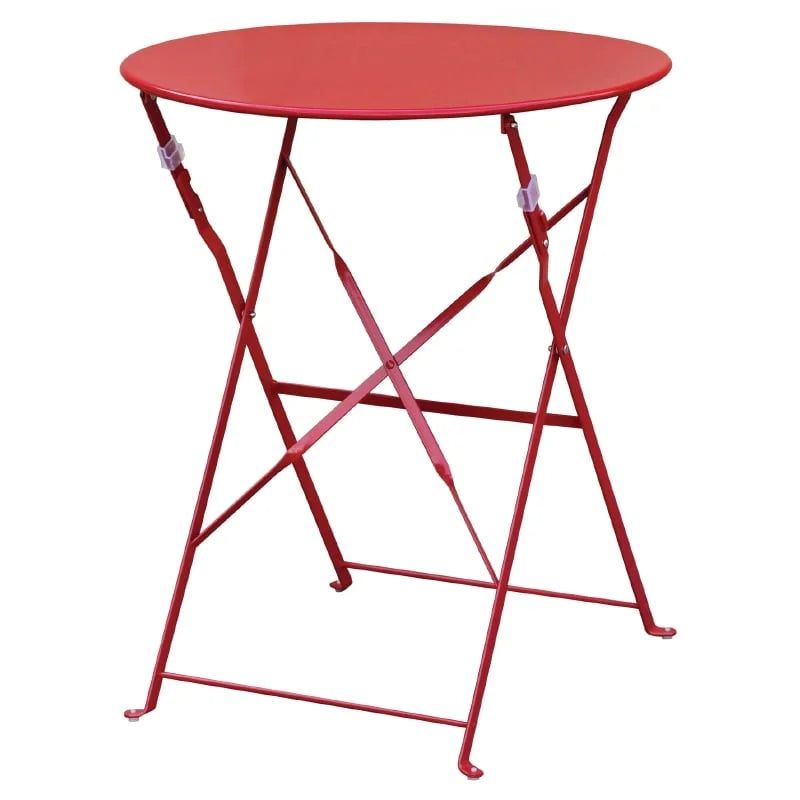 Bolero Terrassentisch Ø600 mm Stahl Rot, klappbar