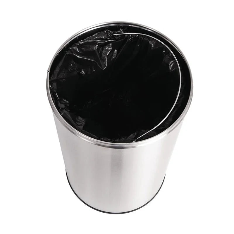 Bolero offener Edelstahl Abfallbehälter silber 40L