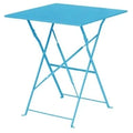Bolero Terrassentisch 600x600 mm, Stahl azurblau, klappbar