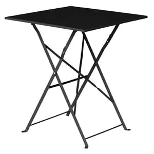 Bolero Terrassentisch 600x600 mm, Stahl schwarz, klappbar