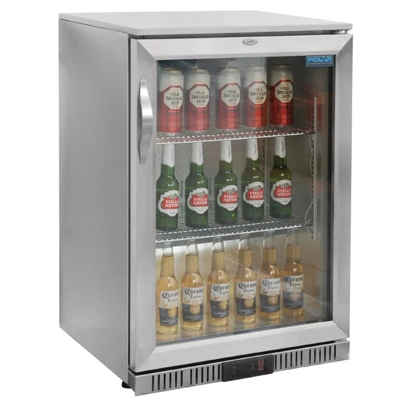 Polar Serie G Edelstahl Barkühlschrank mit Klapptür 138L