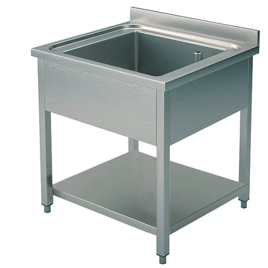 Mastro Spültisch, 1 Becken, auf Beinen, mit Grundboden, 800x700 mm