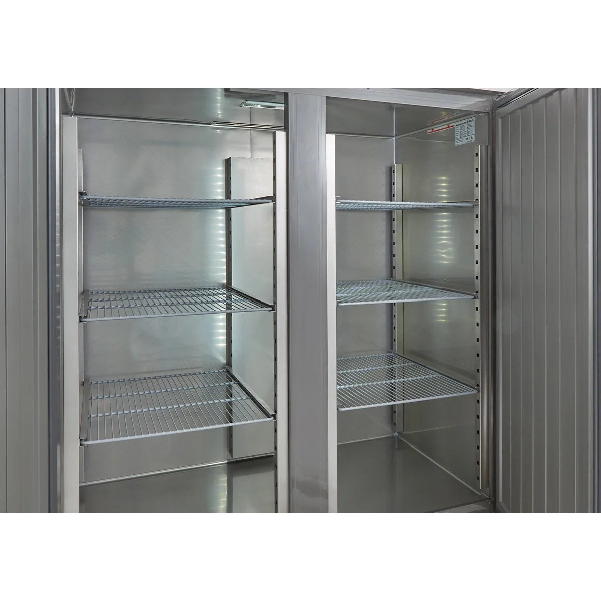 Gastronomie Tiefkühlschrank ECO 1400 GN 2/1 Monoblock, 1350 Liter Kühlraumvolumen, 6 verstellbare Einlegeböden, Robuste Bauweise, Edelstahl