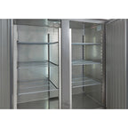 Gastronomie Kühlschrank ECO 1400 GN 2/1 Monoblock, 1350 Liter Kühlraumvolumen, 6 verstellbare Einlegeböden, Robuste Bauweise, Edelstahl