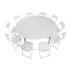 Bolero runder Klapptisch weiß 183cm