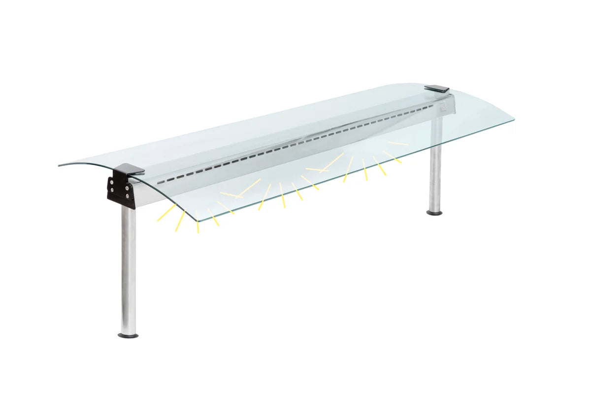 Hustenschutz 5 GN1/1 Beidseitiges Glas - Beleuchtet