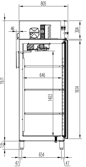 Kühlschrank Profi 700 GN 2/1