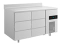 A&S Kühltisch -2 bis +8°C 1400x700x850mm mit 2x drei Schubladen u. Aufkantung