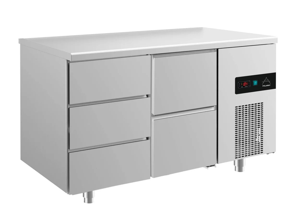 A&S Kühltisch -2 bis +8°C 1400x700x850mm mit 1x zwei Schubladen und 1x drei Schubladen (2DZ)