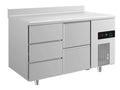 A&S Kühltisch -2 bis +8°C 1400x700x850mm mit 1x zwei Schubladen und 1x drei Schubladen u. Aufkantung (2DZA)