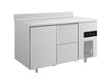A&S Kühltisch -2 bis +8°C 1400x700x850mm mit 1x Tür und 1x zwei Schubladen u. Aufkantung (2TZA)