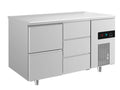 A&S Kühltisch -2 bis +8°C 1400x700x850mm mit 1x zwei Schubladen und 1x drei Schubladen (2ZD)