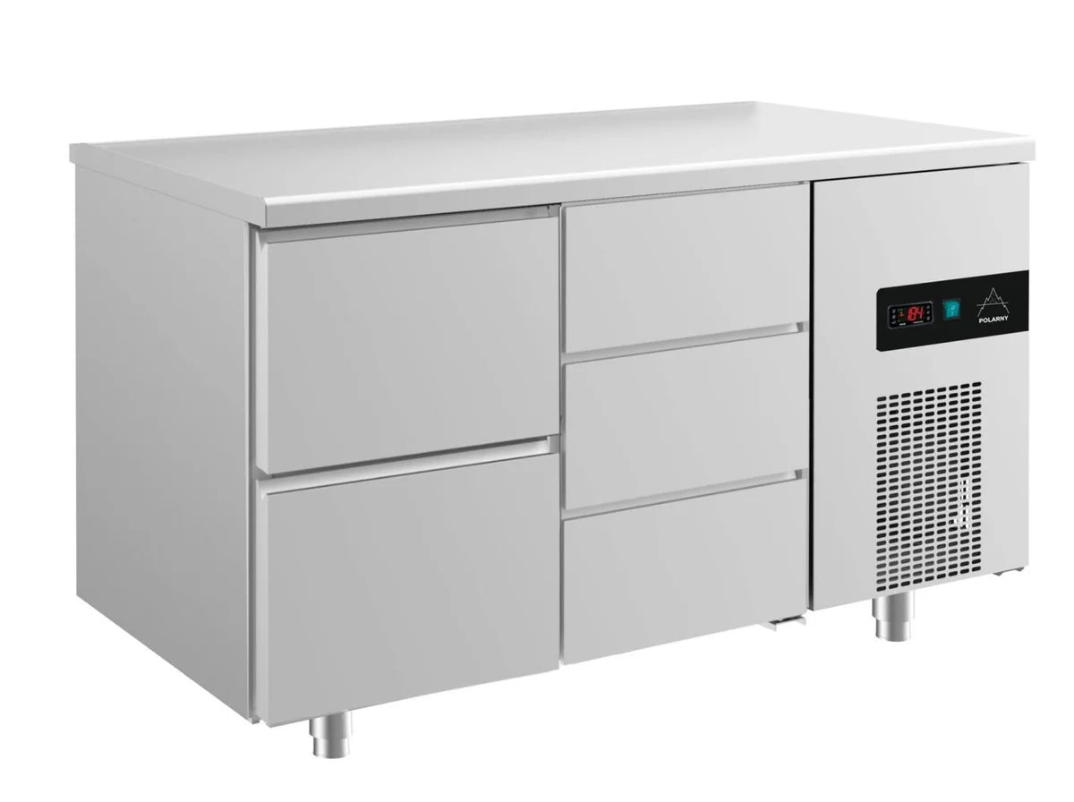 A&S Kühltisch -2 bis +8°C 1400x700x850mm mit 1x zwei Schubladen und 1x drei Schubladen (2ZD)