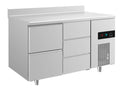 A&S Kühltisch -2 bis +8°C 1400x700x850mm mit 1x zwei Schubladen und 1x drei Schubladen u. Aufkantung (2ZDA)