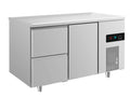 A&S Kühltisch -2 bis +8°C 1400x700x850mm mit 1x Tür und 1x zwei Schubladen (2ZT)