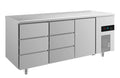 A&S Kühltisch -2 bis +8°C 1865x700x850mm mit 1x Tür und 2x drei Schubladen (3DDT)