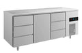 A&S Kühltisch -2 bis +8°C 1865x700x850mm mit 1x Tür und 2x drei Schubladen (3DTD)