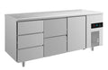 A&S Kühltisch -2 bis +8°C 1865x700x850mm mit 1x Tür, 1x zwei Schubladen und 1x drei Schubladen (3DZT)