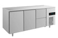 A&S Kühltisch -2 bis +8°C 1865x700x850mm mit 2x Türen und 1x zwei Schubladen (3TTZ)