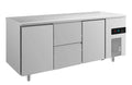 A&S Kühltisch -2 bis +8°C 1865x700x850mm mit 2x Türen und 1x zwei Schubladen (3TZT)